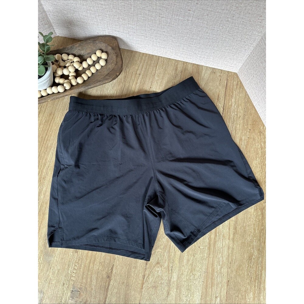 Men's All In Motion 7" Active Light 2-in-1 Lined Run Shorts - Size Large (Black)